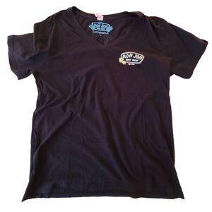 Ron Jon Surf Shop Black V Neck Short Sleeve Key West T Shirt Large